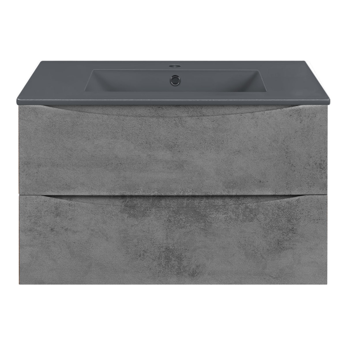 Тумба с раковиной Vincea Mia 750 подвесная, 2 выкатных ящика soft close, Beton, VMC-2MC750BT+VBS-13975