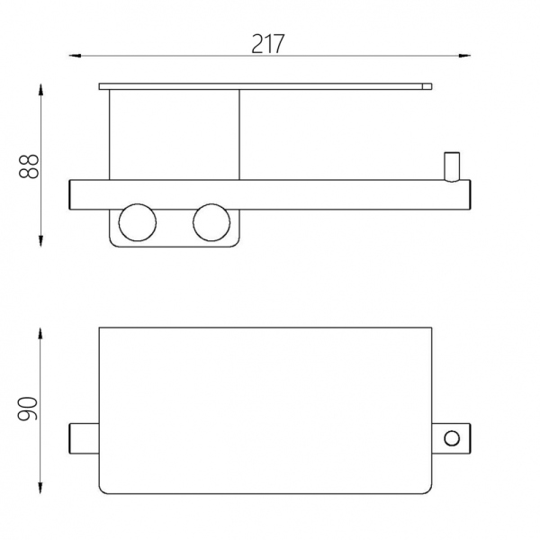 Бумагодержатель с полкой ABBER Osten 316 AA1830BG золото брашированное