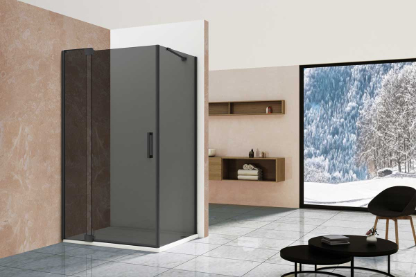 Душевой уголок Vincea Extra VSR-1E901090CGB, 900/1000*900, черный, стекло тонированное