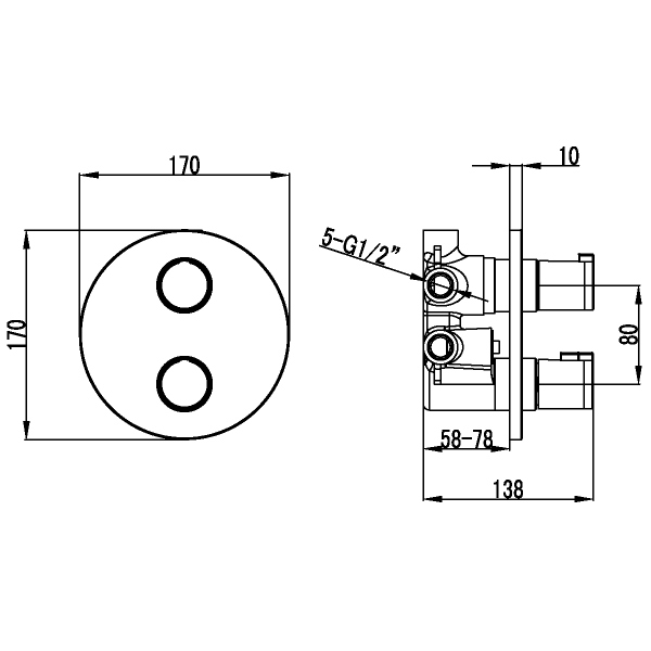 Смеситель Lemark Yeti для ванны и душа встраиваемый (LM7828C)