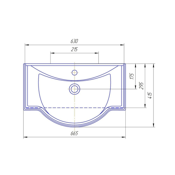 Мебельная раковина Opadiris Классик 65, 4640021061268