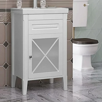 Тумба без раковины Opadiris Палермо 50, цвет белый, левая, Z0000008558