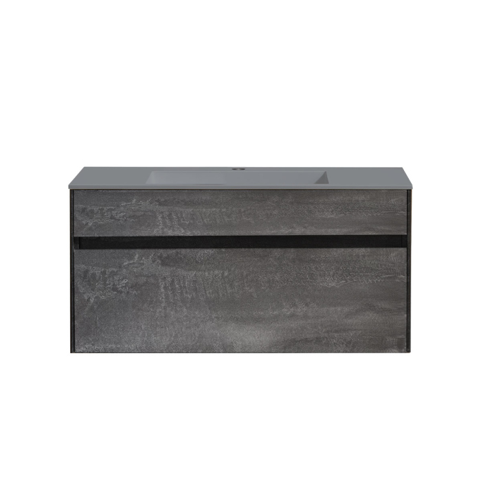 Тумба с раковиной Vincea Chiara 1000 подвесная, 1 выкатной ящик soft-close, G.Stone, VMC-2C100GS+VCB-13100G