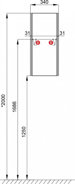Шкаф Акватон Интегро Астера подвесной левый