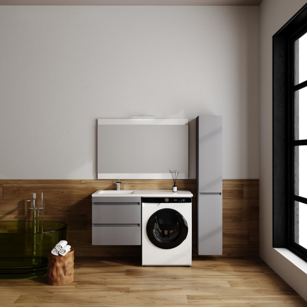 Тумба без раковины подвесная Style Line "Даллас ЛЕОН 120", Люкс серая, СС-00002451