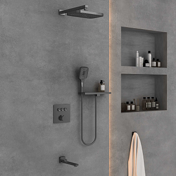 Душевой комплект Vincea VSFW-4311RGM встраиваемый, 3 режима, вороненая сталь