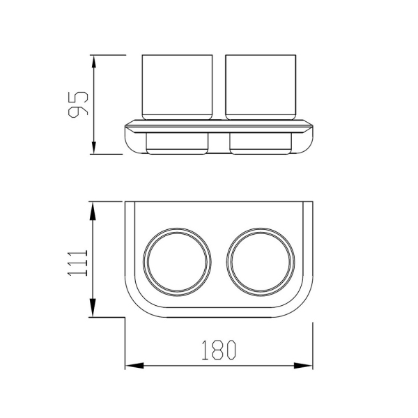 Стакан двойной для зубных щеток ABBER Nord AA1557NG никель