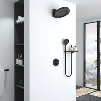 Душевой комплект Vincea Inspire VSFW-3I22MT3RMB встраиваемый, термостатический, черный