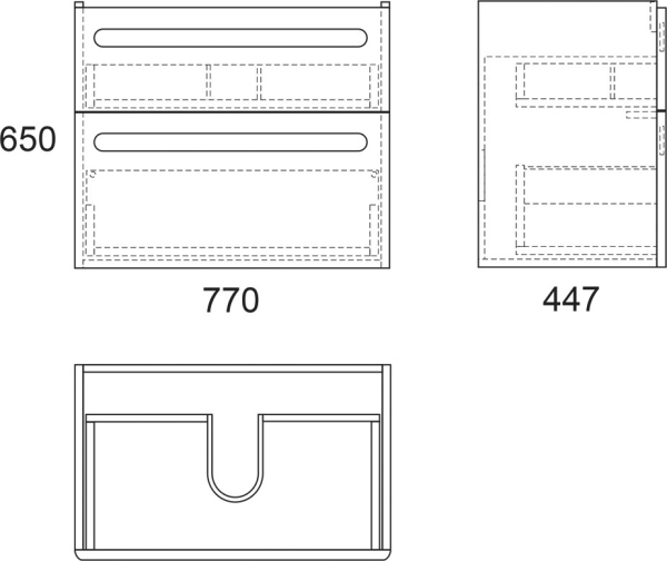 Тумба для комплекта Owl 1975 Otalia 80 2 ящика, белая