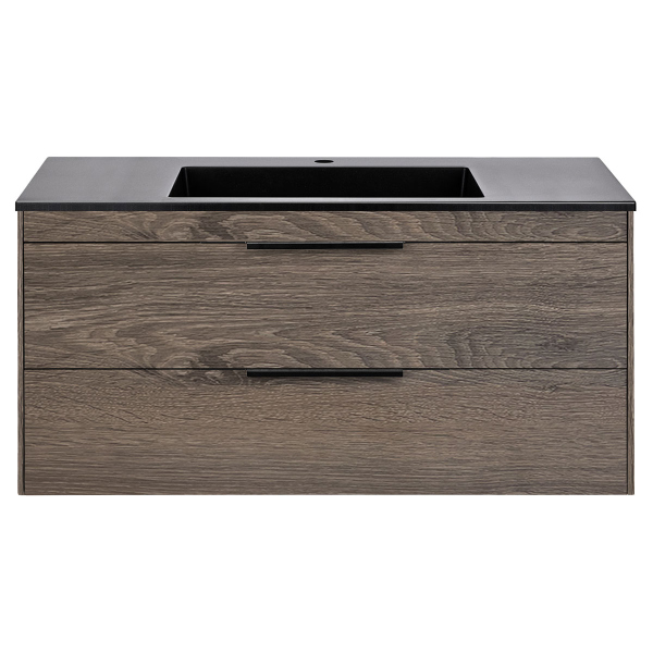 Тумба с раковиной Vincea Chiara 2D 1000 подвесная, R.Oak, VMC-2C2100RO+VCB-13100B