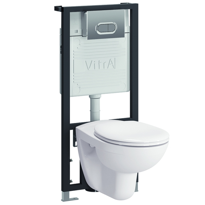 Комплект унитаза с инсталляцией Vitra Normus 9773B003-7202 с сиденьем и кнопкой