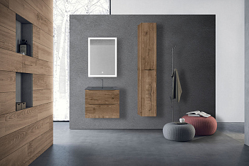 Тумба с раковиной Vincea Mia 600 подвесная, 2 выкатных ящика soft close, V.Oak, VMC-2MC600VO+VBS-13960