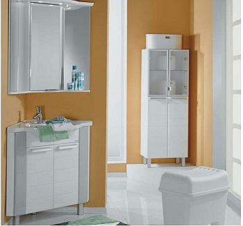 Тумба под раковину Акватон Альтаир 62 цвет Бело-серая 1A042601AR310