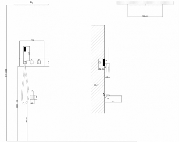 Душевая система ABBER Daheim AF8254SP скрытого монтажа с изливом, термостат, сатин