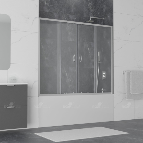 Шторка на ванну RGW SC-61, 01116115-21, Хром, 150*150