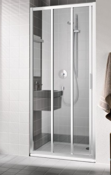 CADA XS CK G3L 12020 VPK 3-створ. раздвижная дверь 1170-1210/2000 с фикс.панелью слева, профиль сере