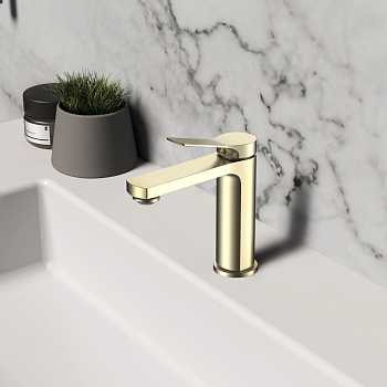 Смеситель для раковины Vincea Arco VBF-4AR01BG, брашированное золото