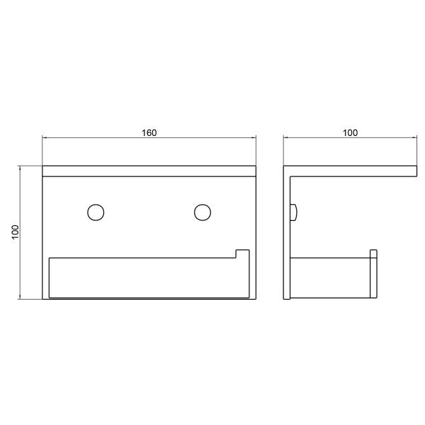 Бумагодержатель с полкой для телефона Timo Petruma хром (15243/00)