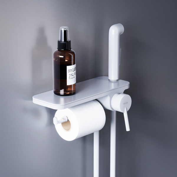 Смеситель, монтируемый в стену с гигиеническим душем и полкой Damixa Jupiter, 773500200