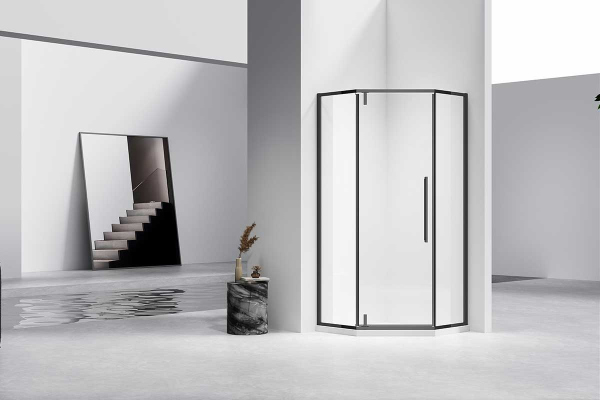 Душевой уголок Vincea Slim-N VSP-4SN100CLB, 1000*1000, черный, стекло прозрачное