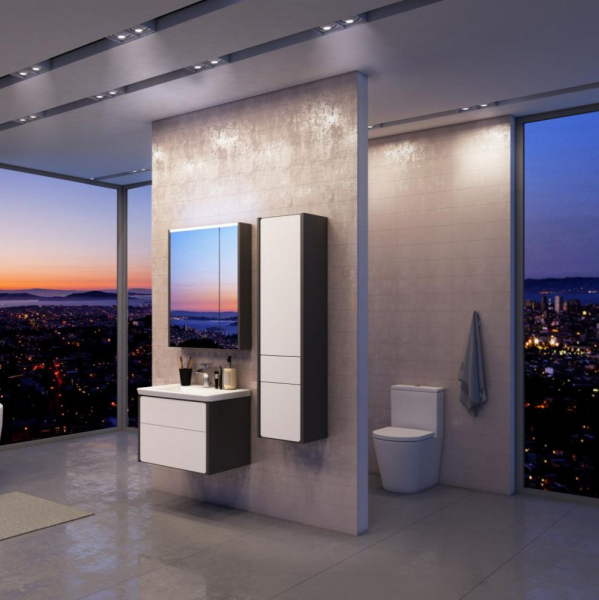 Тумба с раковиной Roca Ronda 60 белый глянец, антрацит