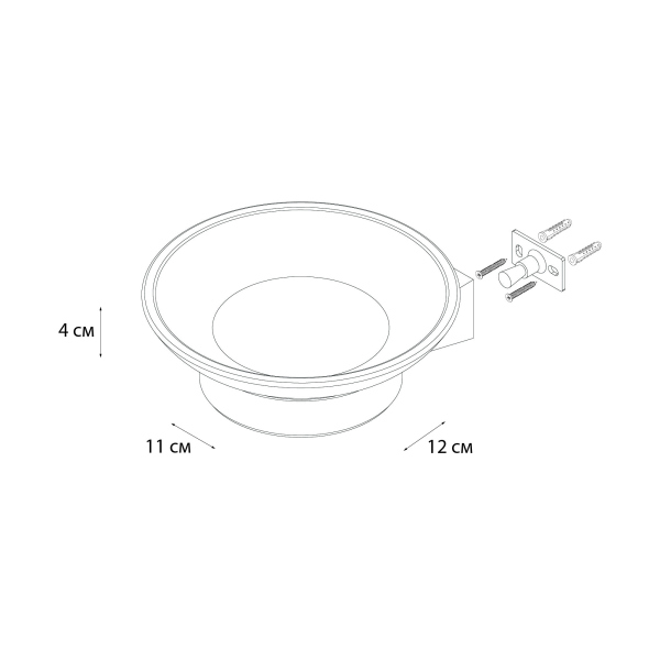 Мыльница FIXSEN стекло TREND GRAPHITE (FX-98008)