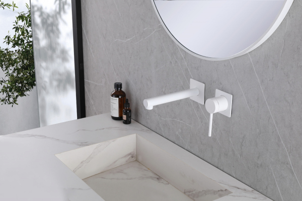 Смеситель ABBER Emotion AF8812W для раковины скрытого монтажа, белый матовый