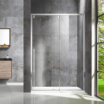 Душевая дверь Vincea Lugano VDS-1L150CL-1, 1500, хром, стекло прозрачное