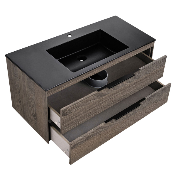 Тумба с раковиной Vincea Chiara 2D 1000 подвесная, R.Oak, VMC-2C2100RO+VCB-13100W