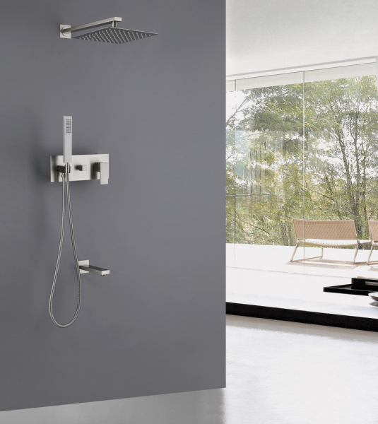 Душевая система ABBER Daheim AF8217SP скрытого монтажа с изливом, сатин