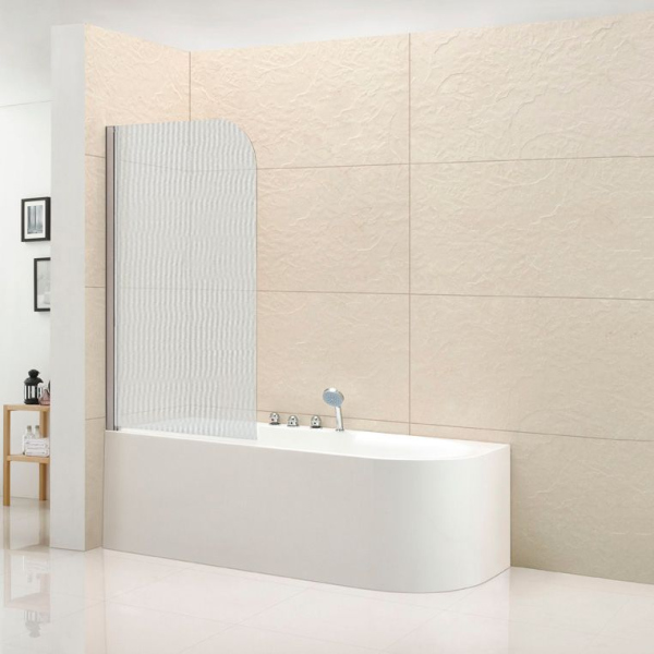 Шторка на ванну Cezares Eco V-1-80/140-P-Cr-L стекло punto