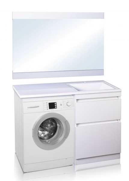 Тумба напольная Style Line "Даллас 120", белая, PLUS, ЭМАЛЬ (без раковины)