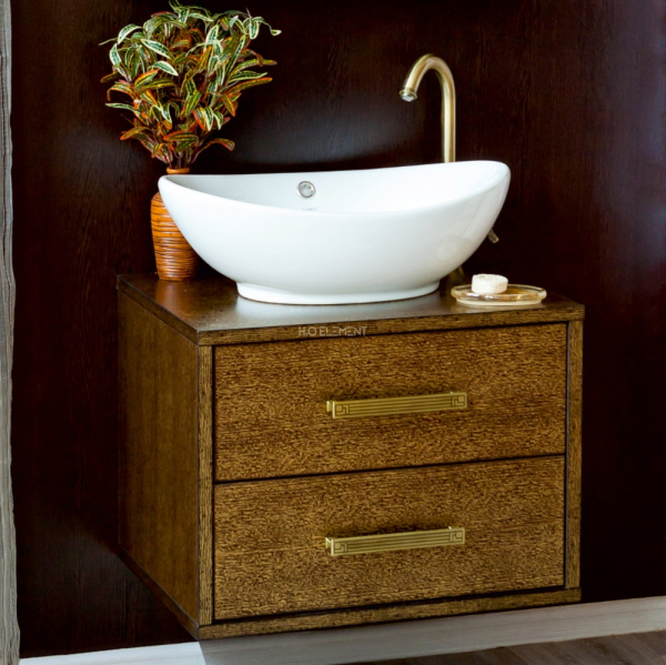 Тумба для комплекта Sanflor Румба 60 2 ящика, венге, патина золото