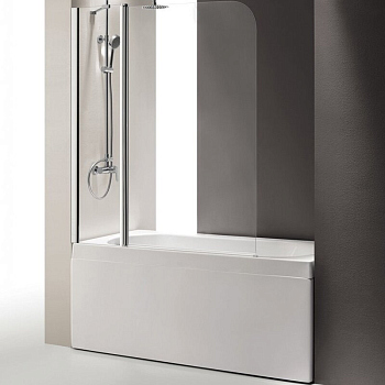 Шторка на ванну Cezares Eco O-V-11-120/140-C-Cr стекло прозрачное