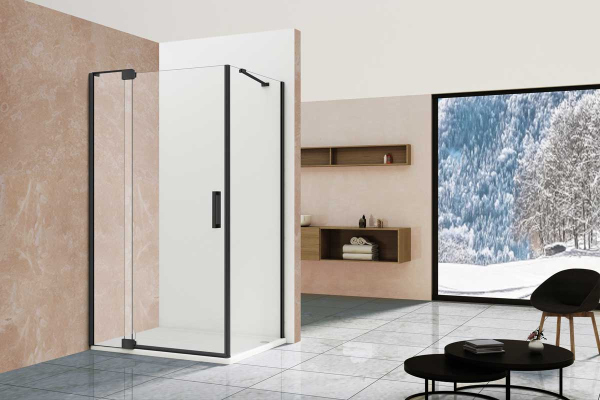 Душевой уголок Vincea Extra VSR-1E901090CLB, 900/1000*900, черный, стекло прозрачное