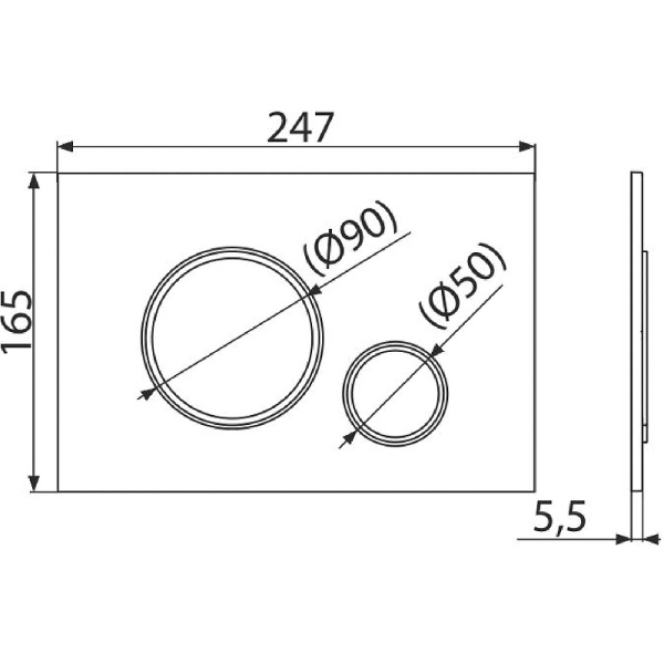 Кнопка смыва AlcaPlast THIN M778 черный матовый / хром глянцевый