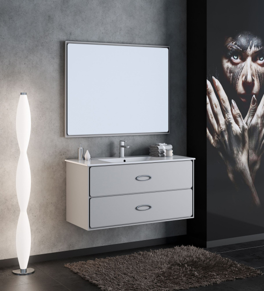 Тумба с раковиной Smile Монтэ 90 светло-серая