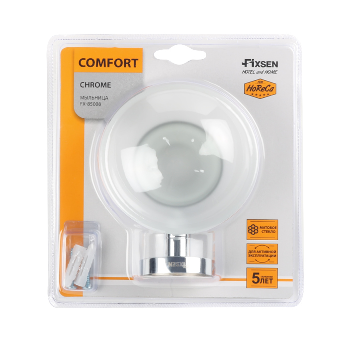 Мыльница стекло хром Fixsen Comfort Chrome (FX-85008)