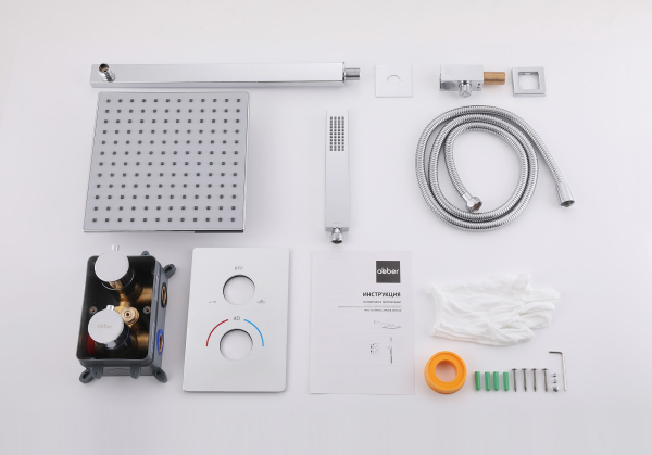 Душевая система ABBER Weiss Insel AF8051 скрытого монтажа без излива, термостат, хром