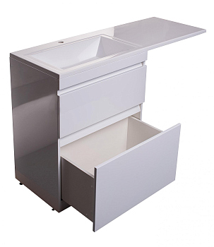 Тумба для комплекта Style Line Даллас 130 Люкс Plus напольная, белая