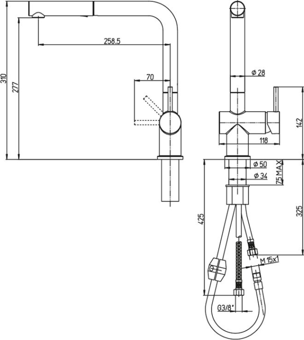 Смеситель Paini Cucina HDCR566KM для кухонной мойки