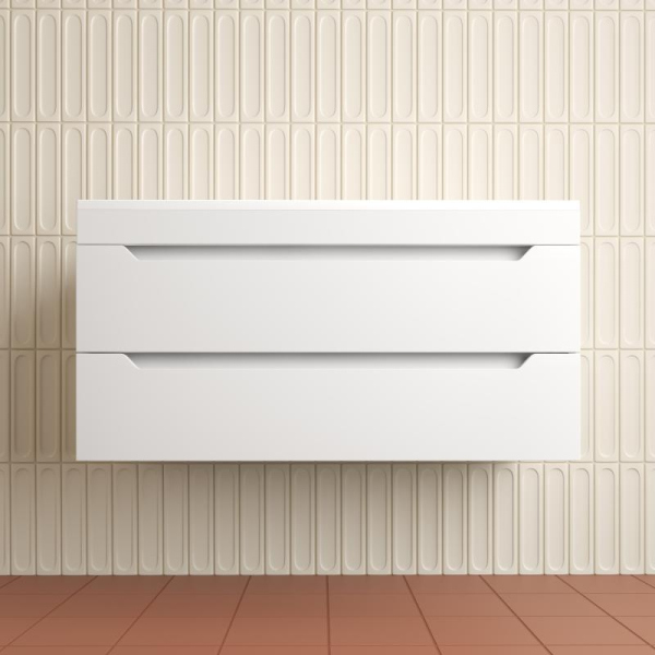 Тумба без раковины подвесная "Остин" 100 2 ящ белый эмаль PLUS, ЛС-00002407