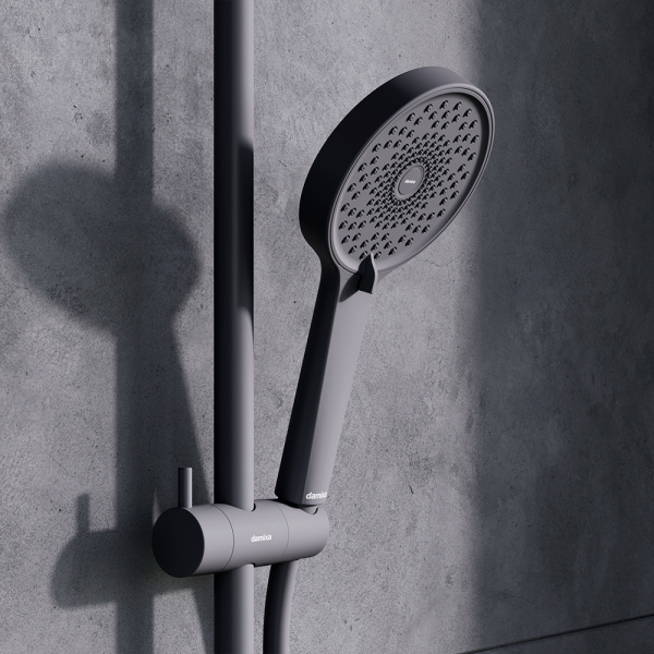 Душевая система с ванно-душевым термостатическим смесителем-полкой Damixa Apollo, 947760300