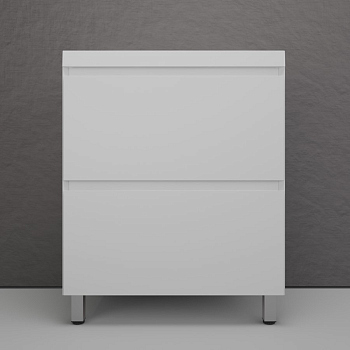 Тумба без раковины напольная "Манхэттен 70" ЭМАЛЬ 70 2 ящика PLUS белый матовый, ЛС-00002374