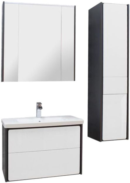 Тумба с раковиной Roca Ronda 80 белый глянец, антрацит