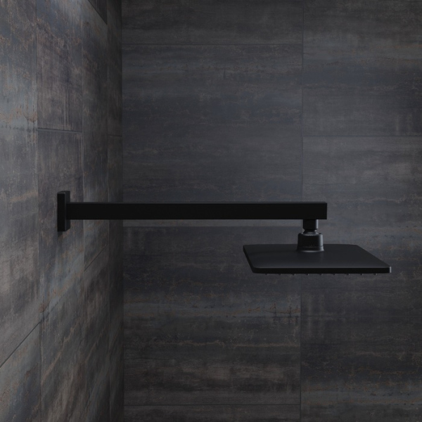 Кронштейн для верхнего душа в стену, квадратный, черный матовый, Optima Home, IDDIS (OPH40BSi61)