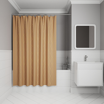 Штора для ванной IDDIS Base 200x180 см, Полиэстер, коричневый (BG04P18i11)