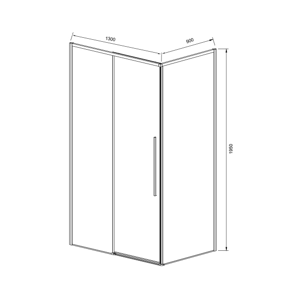 Душевой уголок Vincea Slim-N VSR-4SN9013CGB, 1300*900, черный, стекло тонированное