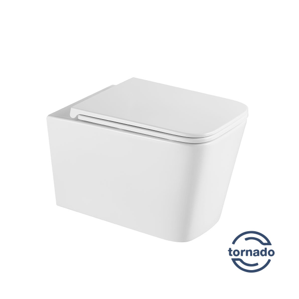 Унитаз подвесной Vincea Tornado Q-Line VT1-12T безободковый, цвет белый, soft-close сиденье