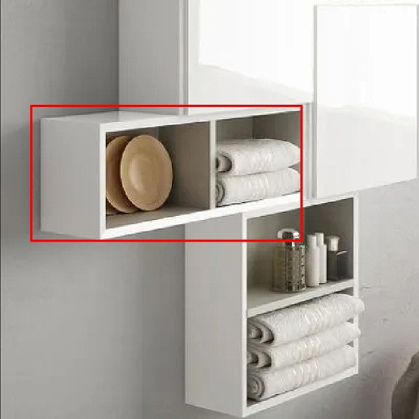 Шкафчик подвесной с открытыми полками 53133 Bianco Lucido, 20x12x60